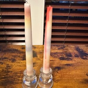 Colorful Taper Candles with Holders
